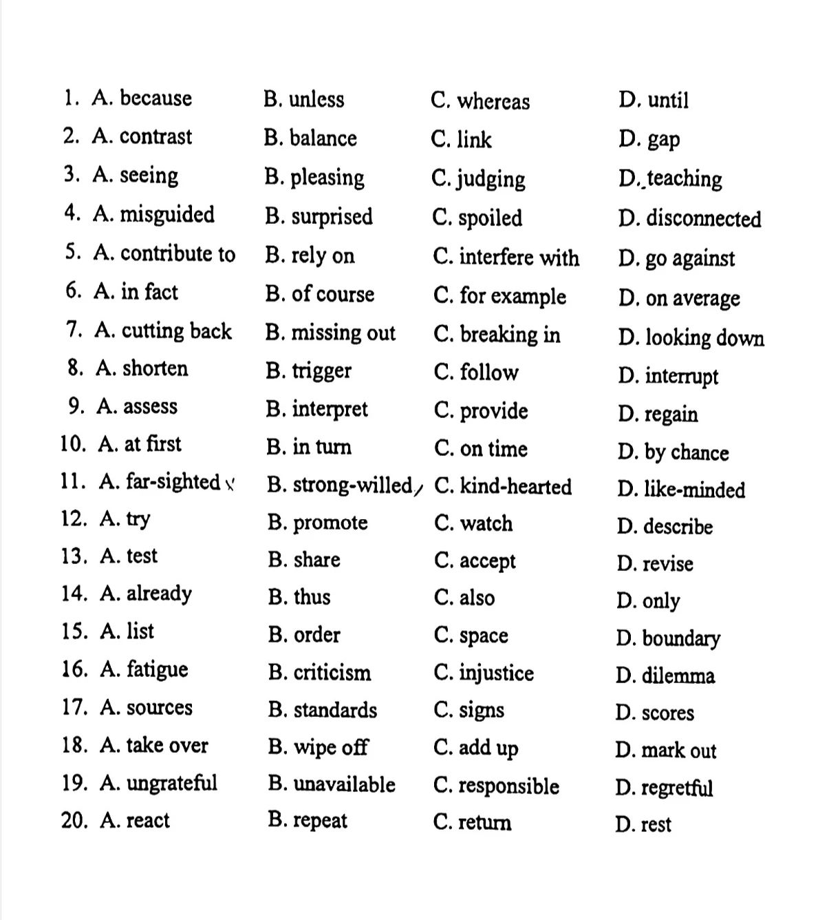 2024考研英語二答案和全解析 2024考研英語二答案和全解析