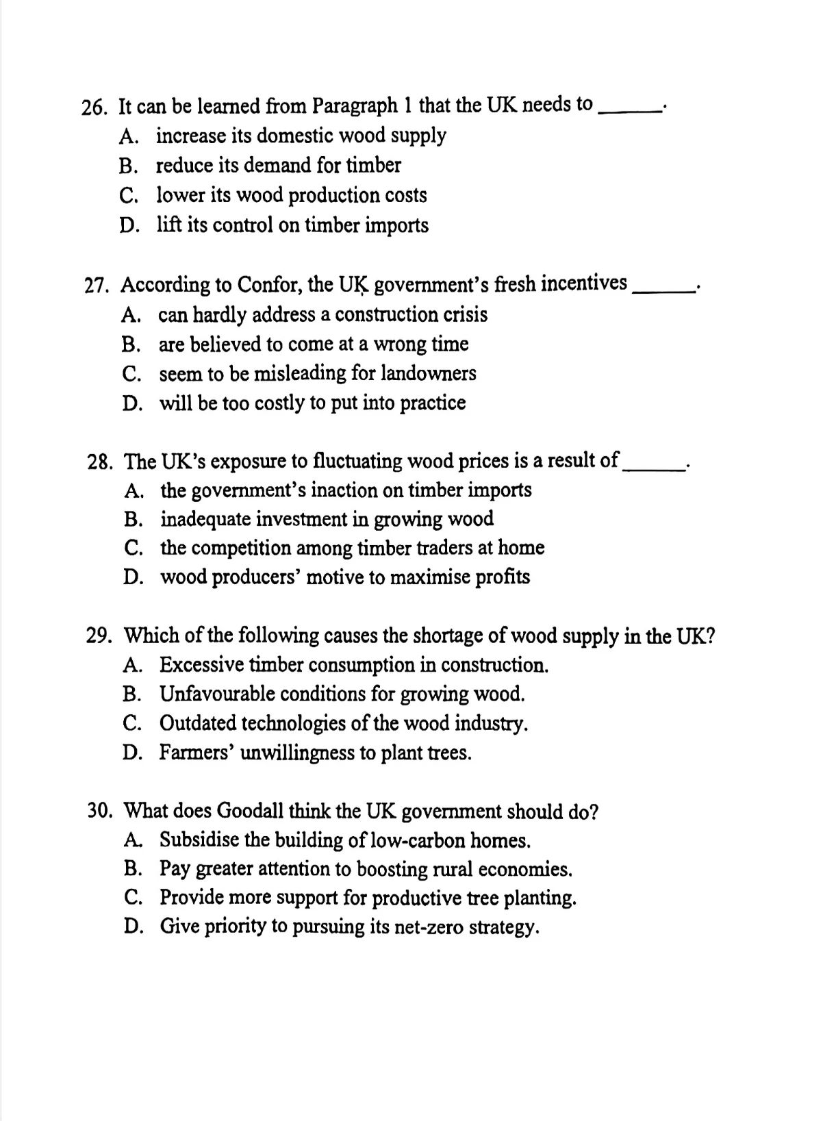 2024考研英語二答案和全解析 2024考研英語二答案和全解析